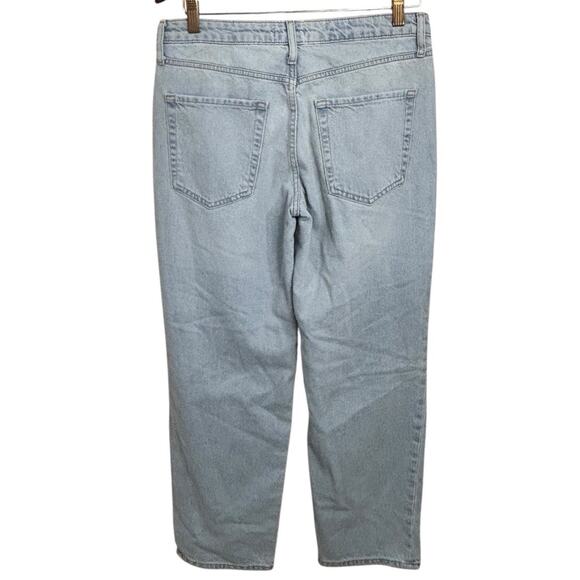 Forever 21 Straight Leg Distressed Torn Jean Sz 27 Light Blue Wash Boyfriend Fit - Picture 6 of 8